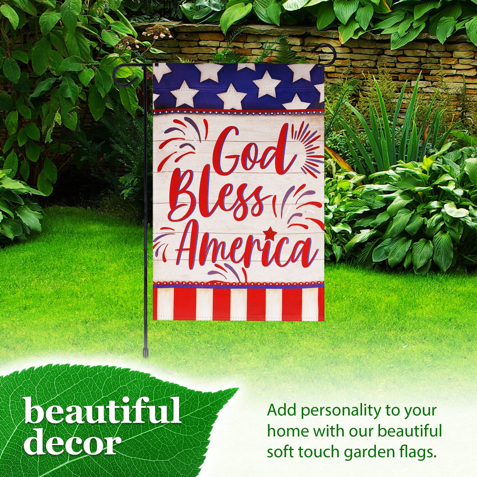 God Bless America beautiful decor

Add personality to your home with our beautiful soft touch garden flags.