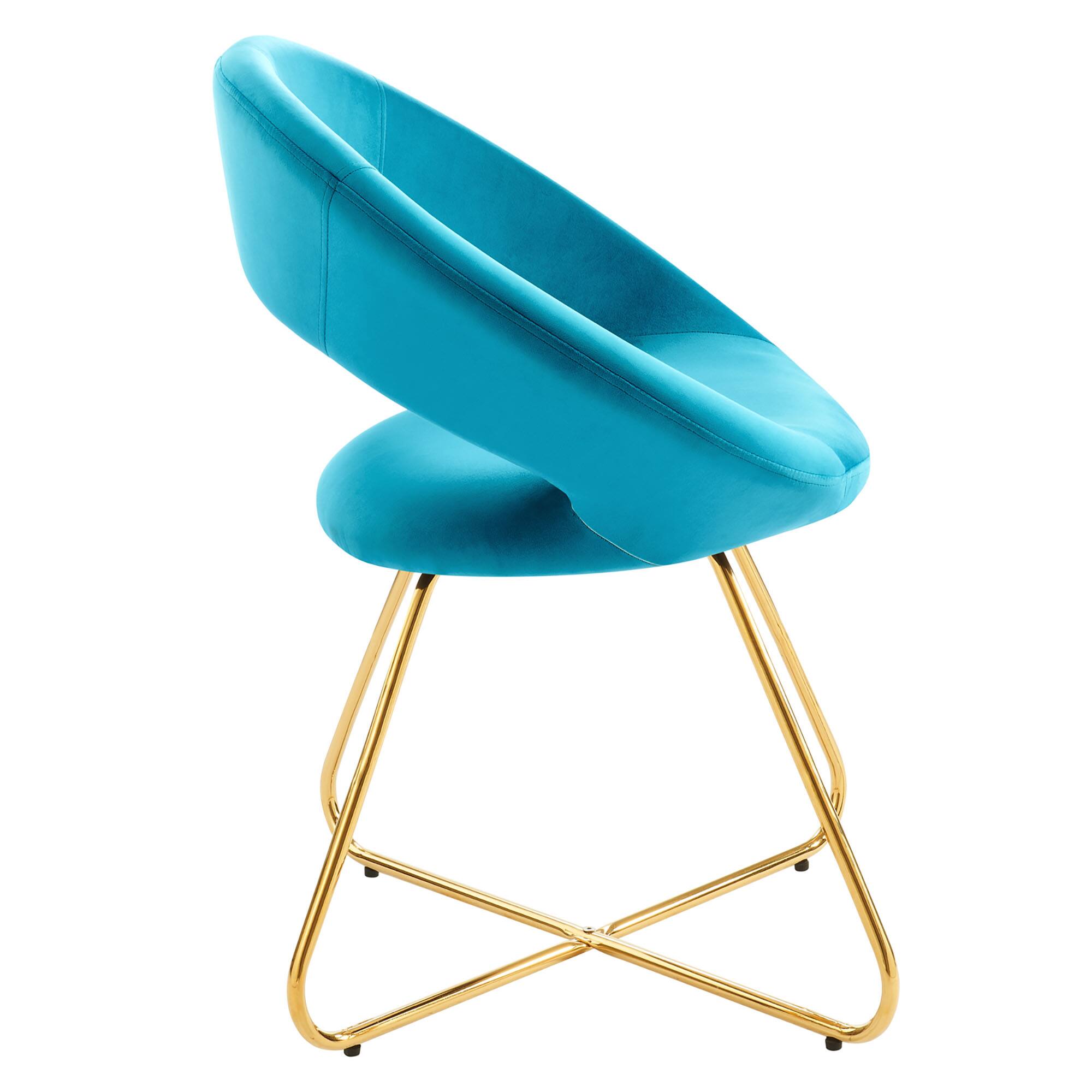 Alt View 2. Modway - Nouvelle Performance Velvet Dining Chair Set of 2 by Modway - Gold Blue.