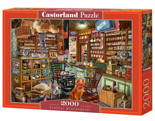Castorland Puzzle, 2000, General Merchandise, Castorland, No. C-200771-2, FARCUTTING SHAVING, SIT'S REST, GRO, DN SALE ON ALL LUGGEDE, ICE CREAM, ICE DRINKS, SODA HERE, CLOSED, 2000