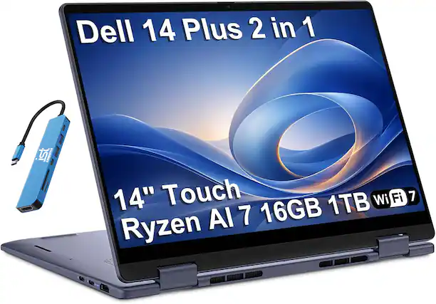 Dell 14 Plus 2 in 1
14" Touch 1TB Wi-Fi 7 AI 7 16GB Ryzen