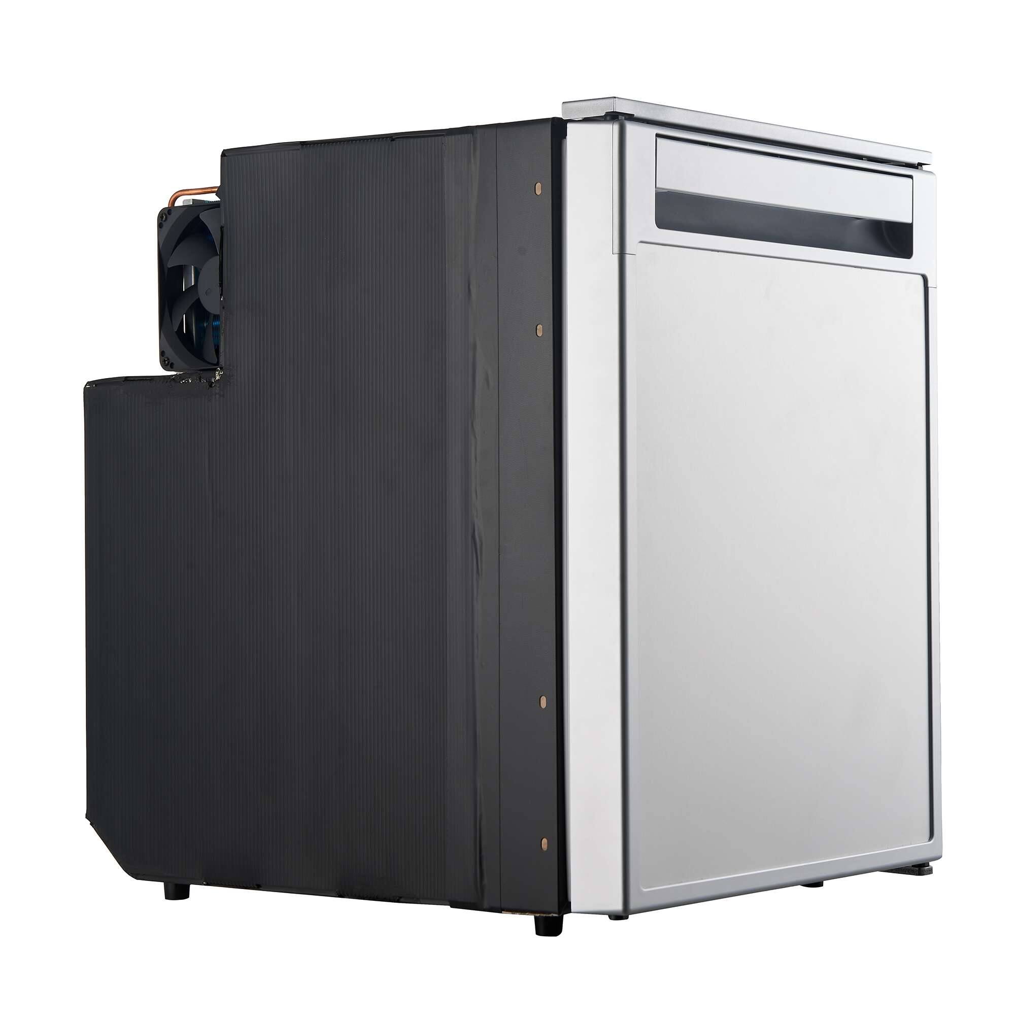 Back. Equator - Equator 1.6cf 12V DC RV Marine Offgrid Convertible Refrigerator Freezer Mini Fridge/Freezer Reversible 110V - Silver.