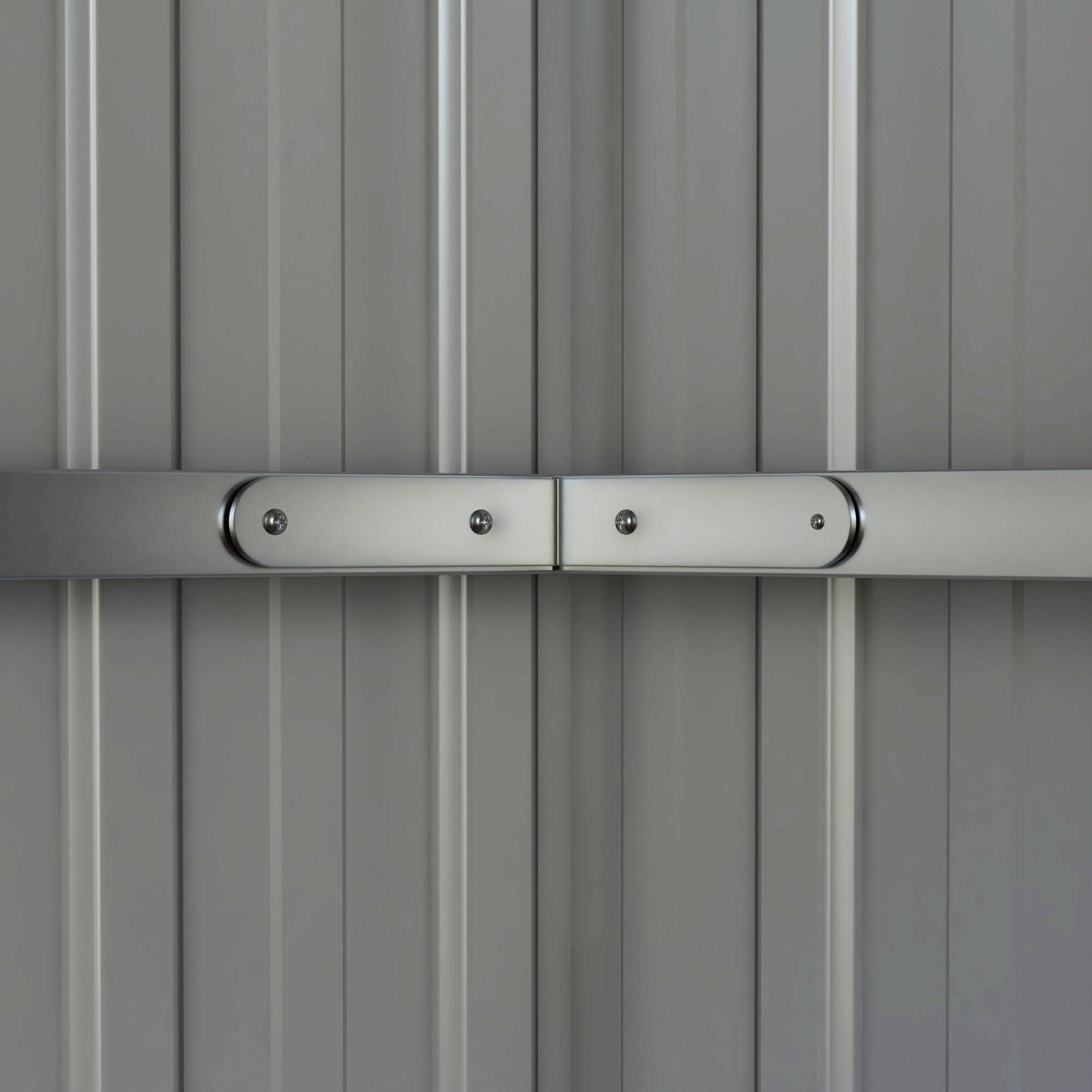 Alt View 7. Outsunny - 11.2' x 5.6' Outdoor Storage Shed, Galvanized Metal Utility Garden Tool House, Lockable Door for Backyard - Gray.