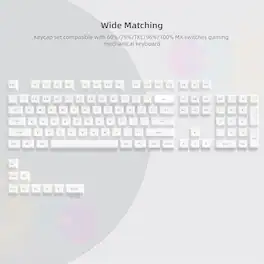 Womier - Jelly Keycaps,OEM Profile Clear Key Cap for Most US Layout Cherry Gateron MX Switches Mechanical Keyboards - White