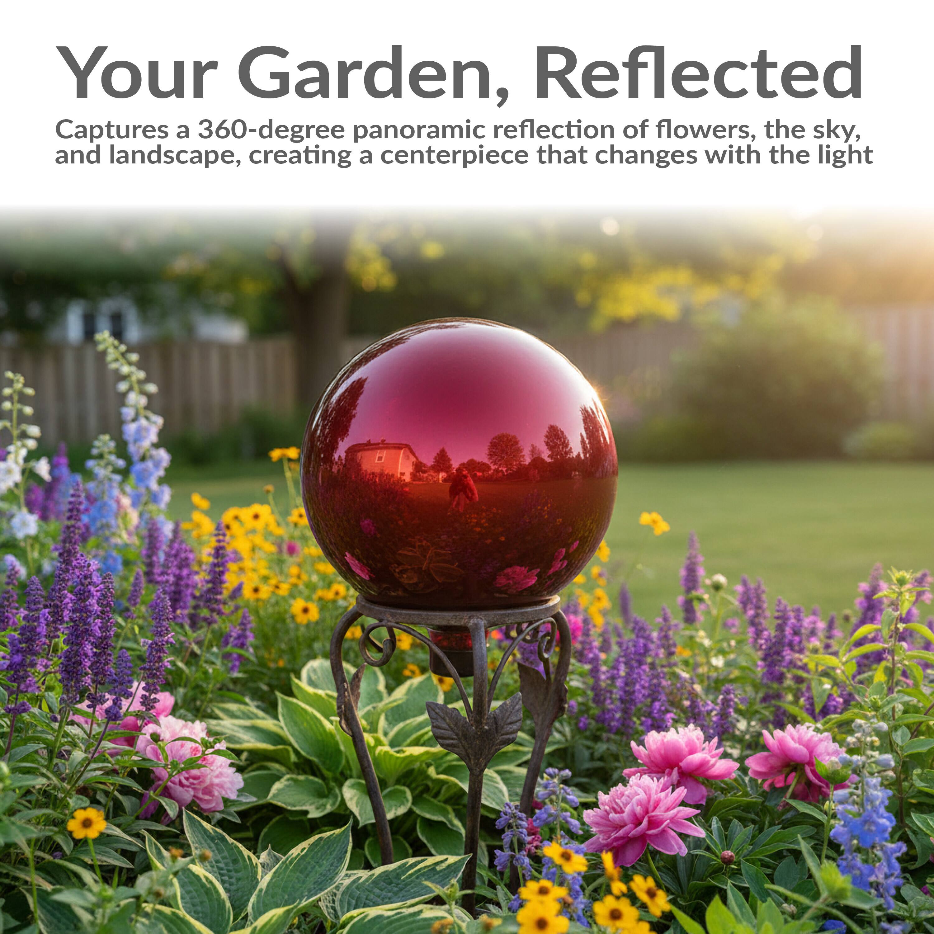 Your Garden, Reflected  
Captures a 360-degree panoramic reflection of flowers, the sky, and landscape, creating a centerpiece that changes with the light