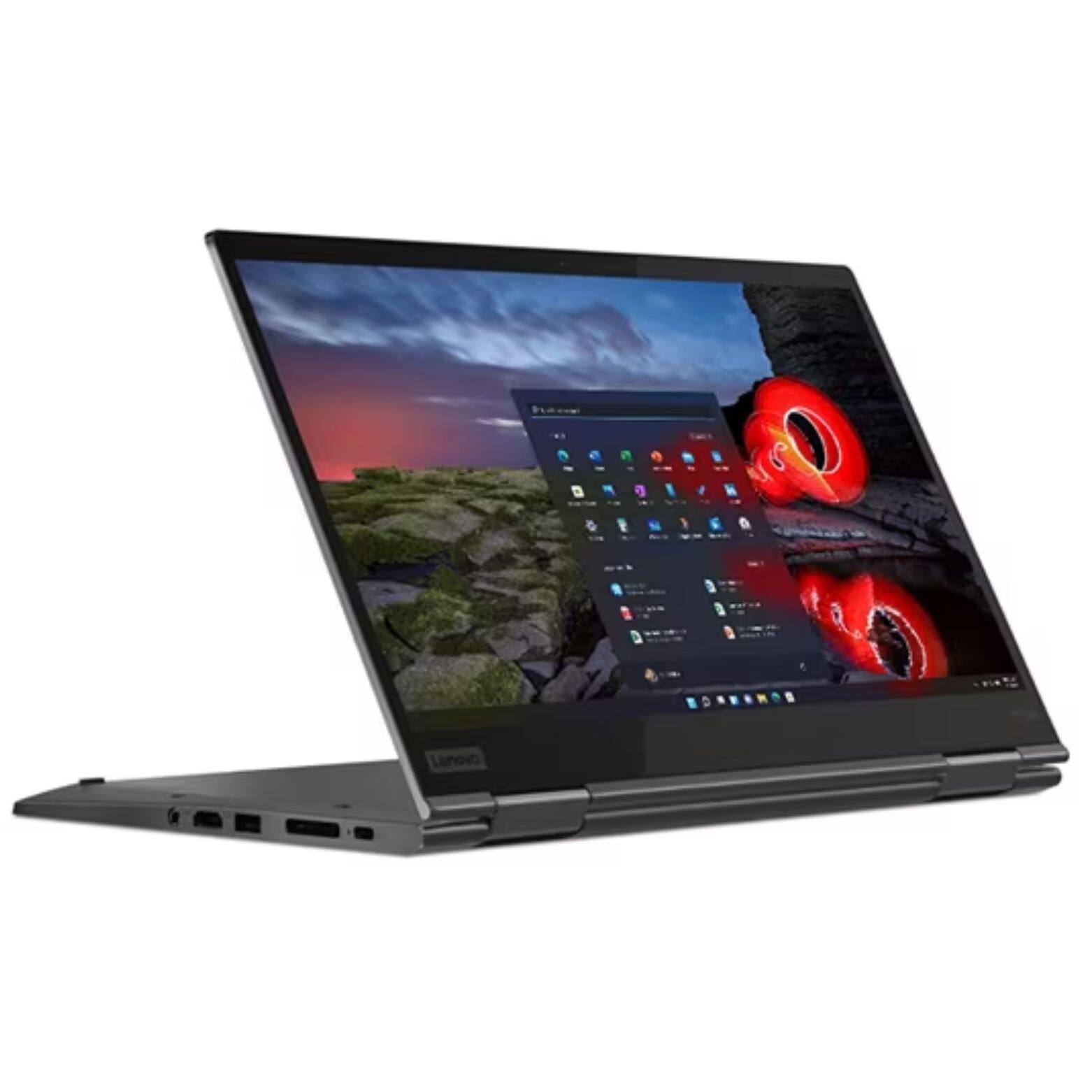 Alt View 2. Lenovo - Thinkpad X1 Yoga Gen 5 14" FHD Touch Intel Core i7-10610U 1.8 GHz up to 4.9 GHz 16GB 256GB SSD Windows 11 Pro Laptop - Gray.
