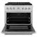 Angle. ZLINE - 36 in. Wide 6 Burner Autograph 5.2 Cu. Ft. Freestanding Paramount Gas Range with Polished Nickel Helix Handle - Stainless Steel.