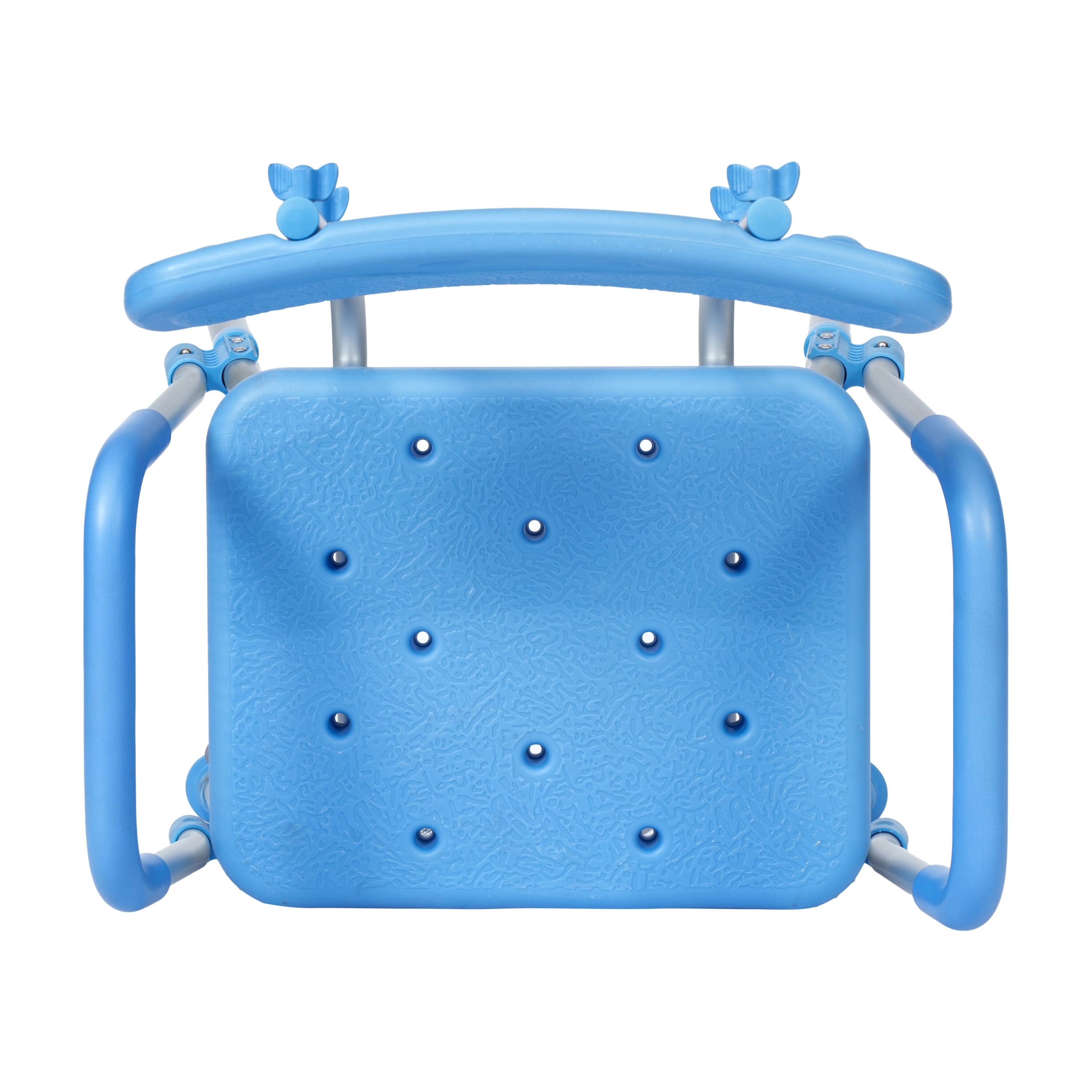 Alt View 8. Emma + Oliver - 300 Lb. Capacity Adjustable Bath & Shower Chair with Depth Adjustable Back - Blue.