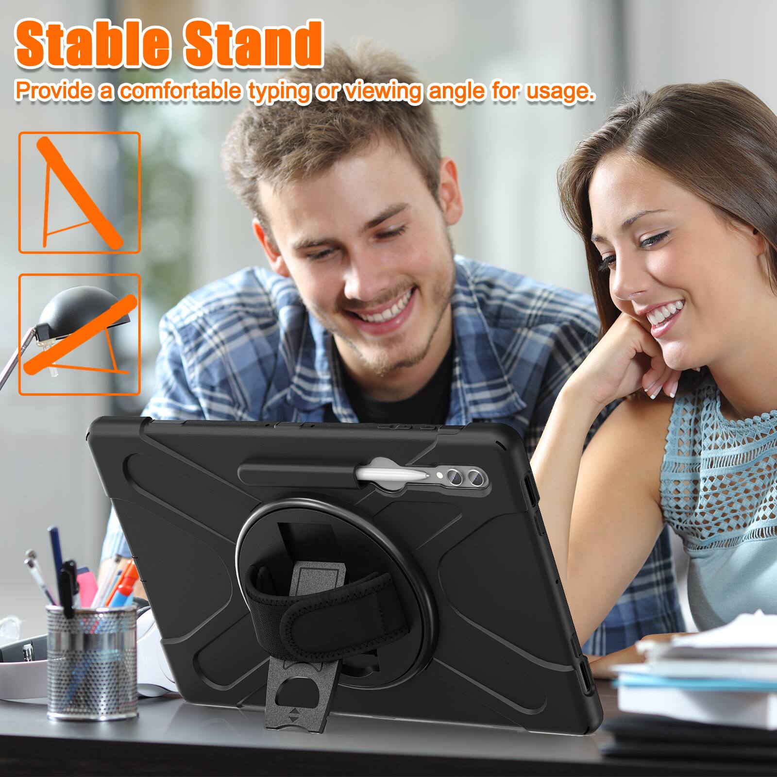 Stable Stand  
Provide a comfortable typing or viewing angle for usage.