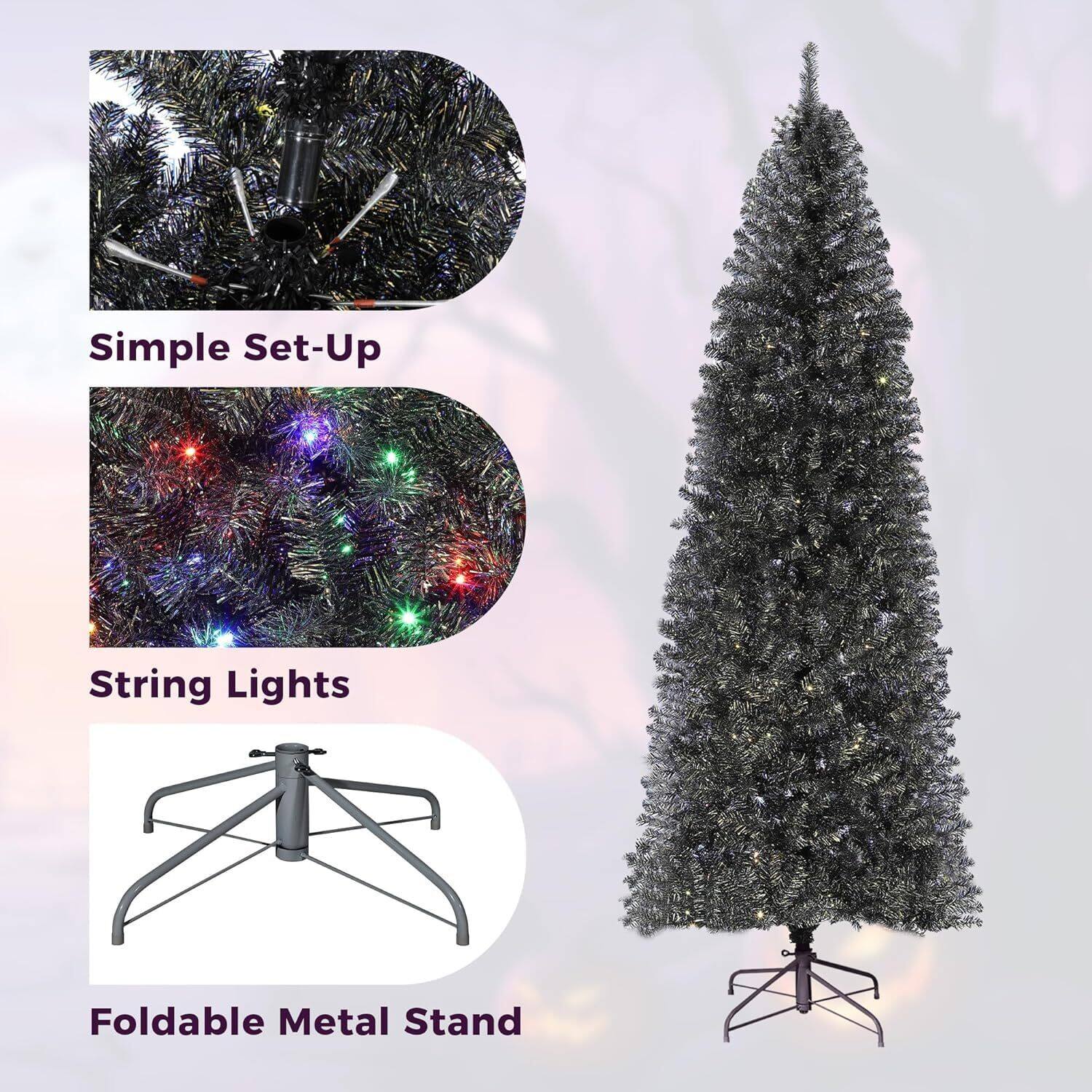 Simple Set-Up  
String Lights  
Foldable Metal Stand