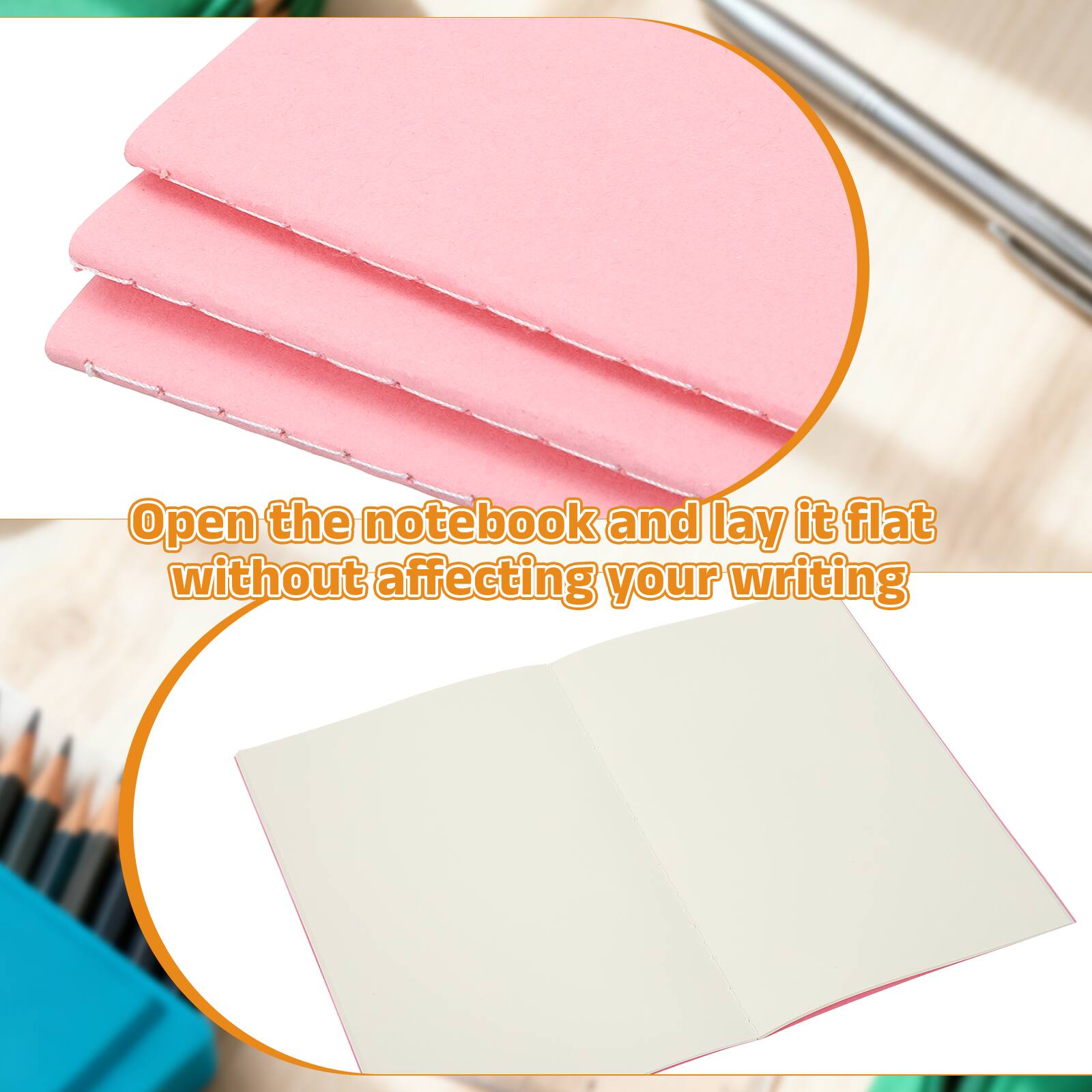 Open the notebook and lay it flat without affecting your writing
