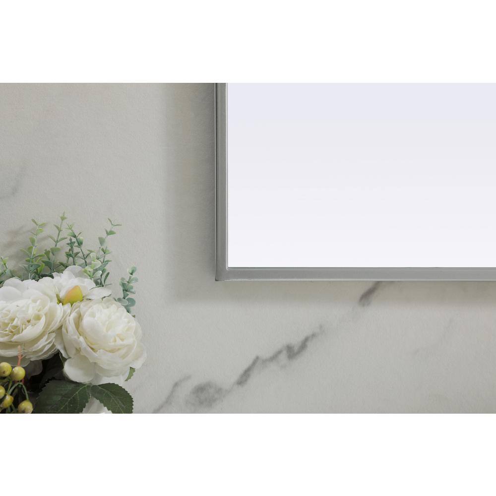 Alt View 1. Elegant Decor - Metal Frame Arch Mirror 40x34 Inch in Silver - Silver.