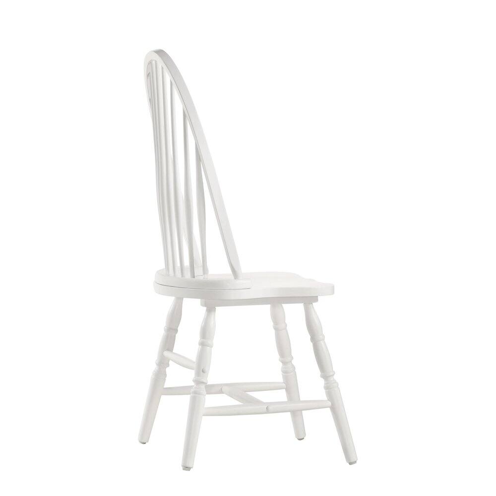 Alt View 1. Carolina Chair & Table - Fairview 42" Pedestal Dining Table with 4 Windsor Dining Chairs - Pure White - White.