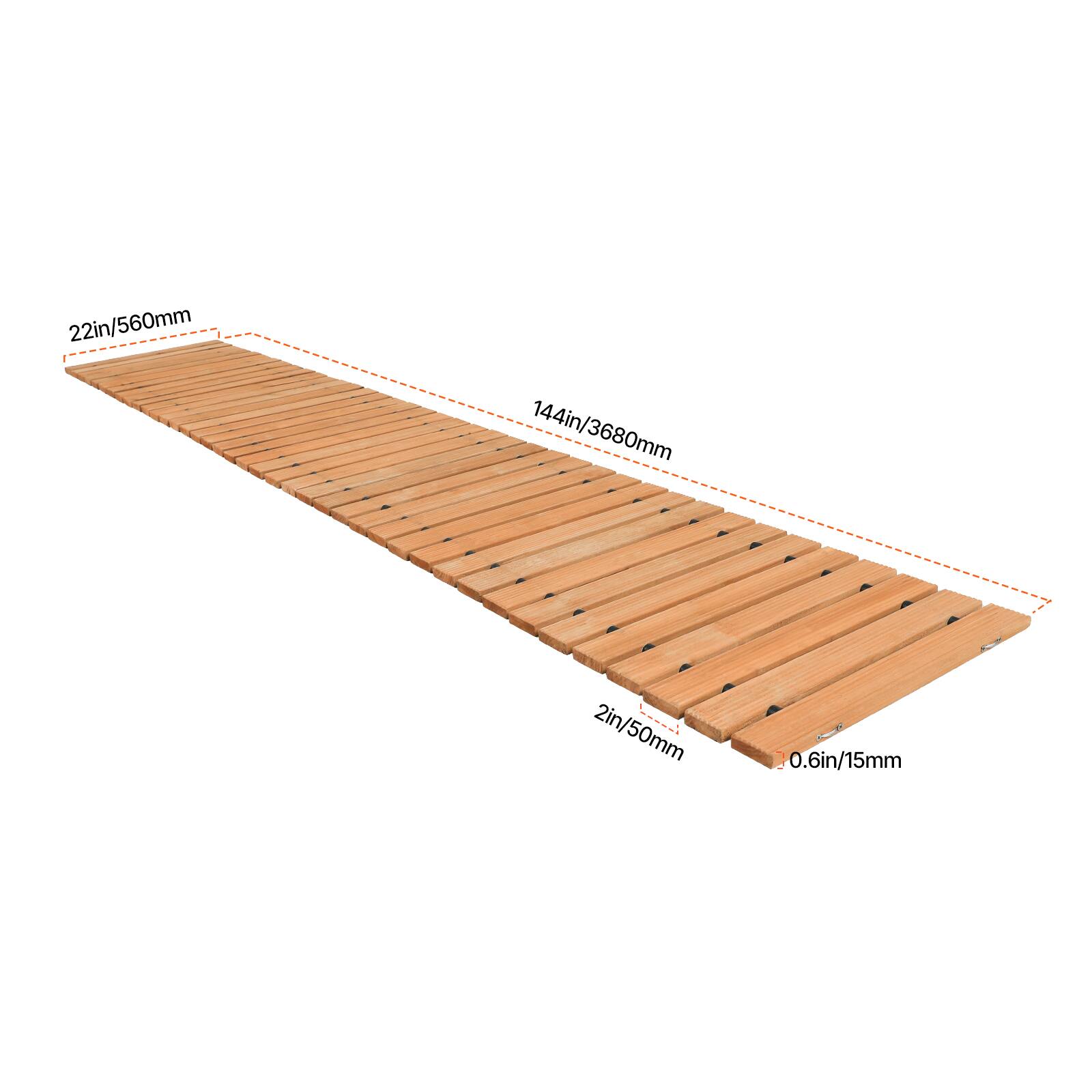 22in/560mm  
144in/3680mm  
2in/50mm  
0.6in/15mm