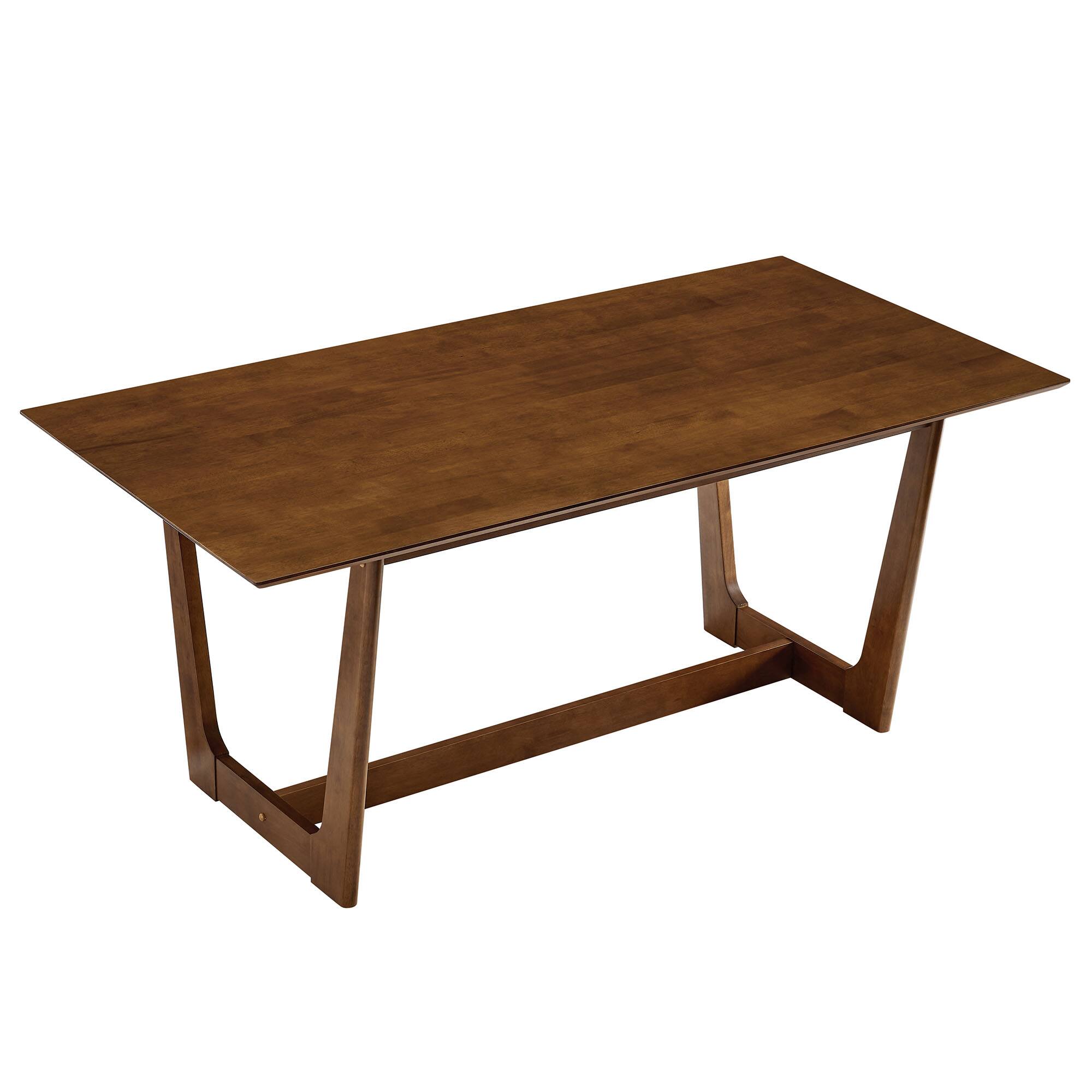 Alt View 2. Modway - Solara 71" Rectangle Wood Dining Table by Modway - Walnut.