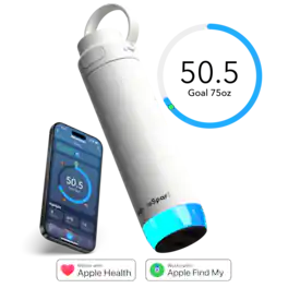 Hidrate - 21 oz HidrateSpark PRO 2 Smart Water Bottle - Health & Wellness Tracker - Apple Health - Smart Ring & Watch Compatible - White