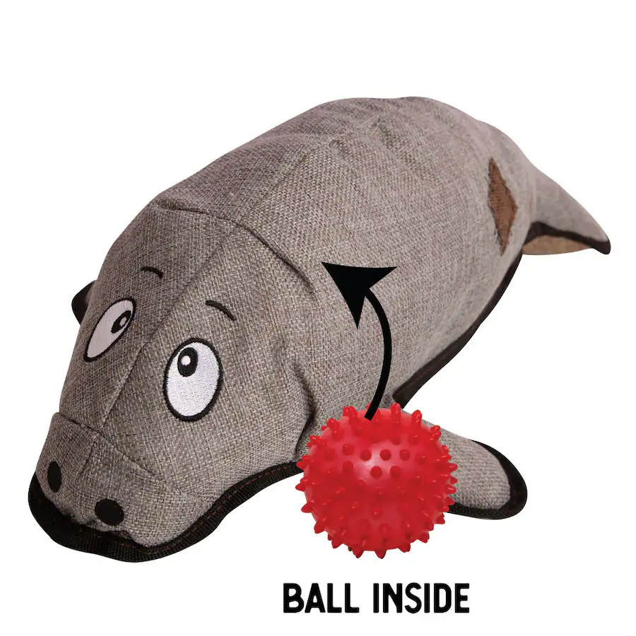 Beef Top Inside Roun KONG Snugarooz Murray the Manatee Plush Dog Toy in Plush Dog Toy Gray ...