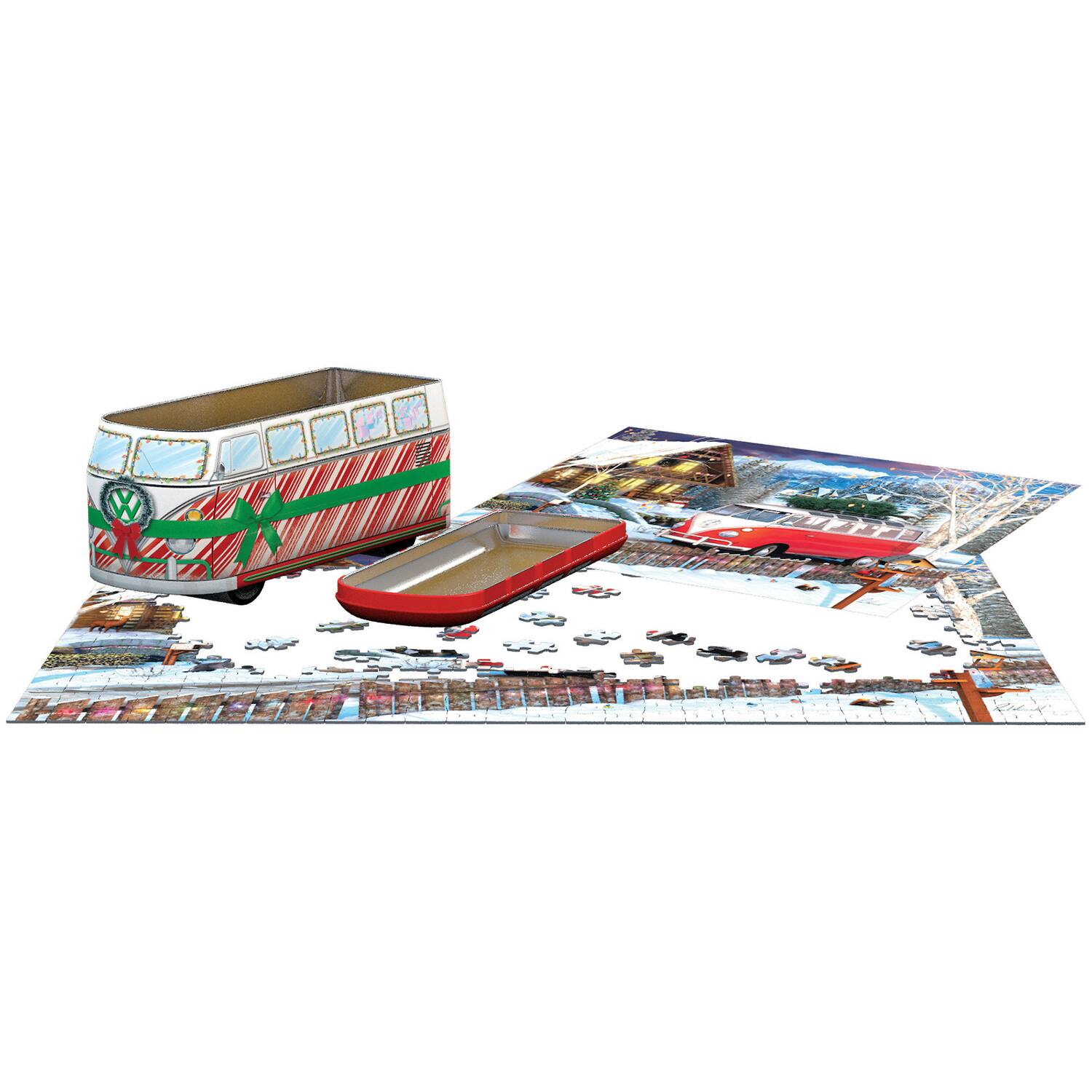 Angle. Eurographics - Puzzle Tin: VW Christmas Bus - 550 Piece.