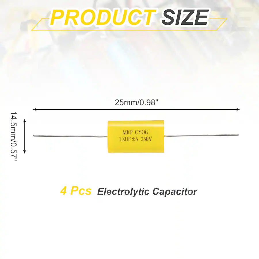 Unique Bargains 4pcs 1.8uF Frequency Divider Capacitor, 250V Audio ...