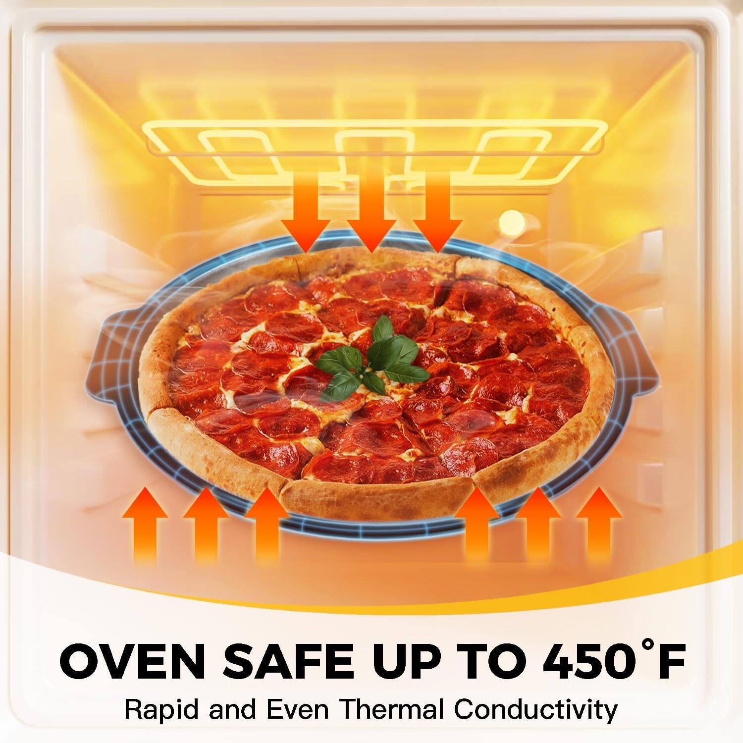 OVEN SAFE UP TO 450°F  
Rapid and Even Thermal Conductivity