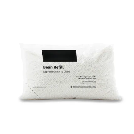 Bean Refill
Approximately 75 Liters
Uses: Bean Bags, Arts & Crafts, Packaging Material & More
For refill directions, visit buybigjoe.com/support/refill
Cut along the dotted line.