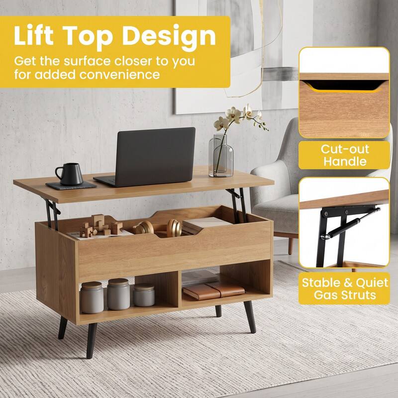 Lift Top Design  
Get the surface closer to you for added convenience

Cut-out Handle

Stable & Quiet Gas Struts