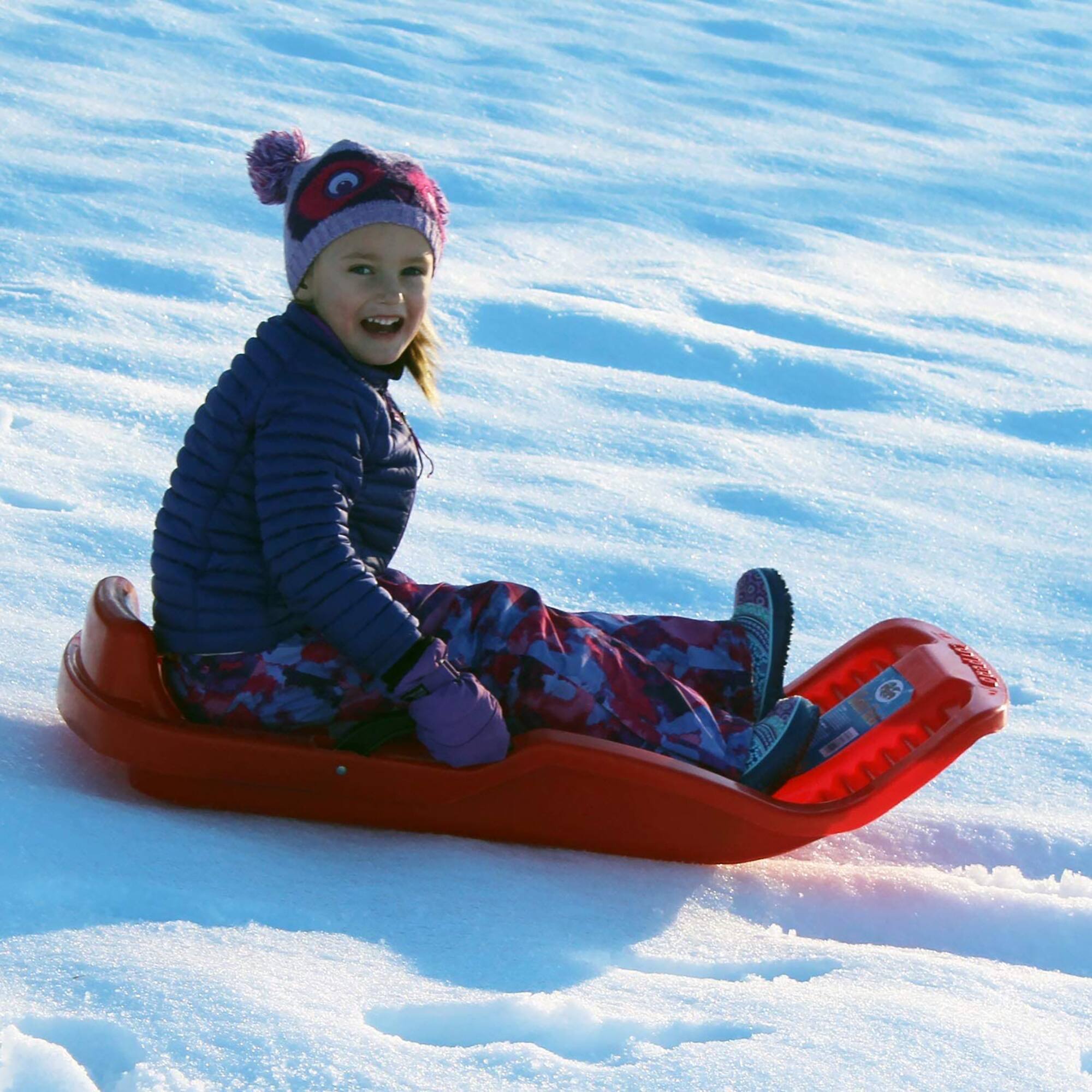 Alt View 4. Flexible Flyer - Flexible Flyer Winter Heat Snow Sled w/ Steering and Brakes for Kids and Adults - Red.