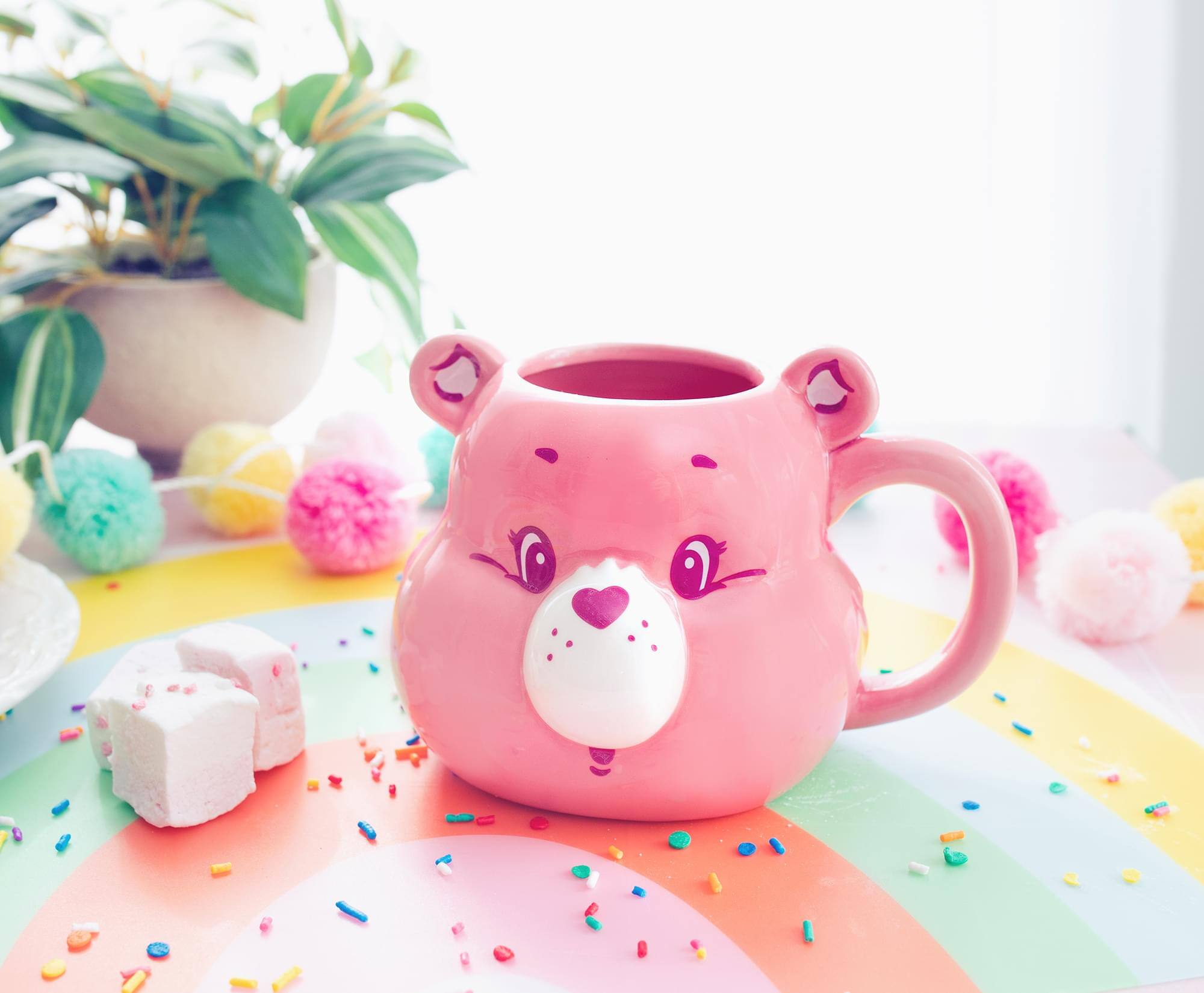 Alt View 2. Silver Buffalo - Care Bears Cheer Bear 3D Sculpted Ceramic Mug | Holds 20 Ounces - Pink.