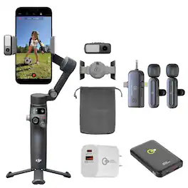 DJI - Osmo Mobile 8 Smartphone Gimbal, w/Lav Mic, Power Bank Wall Charger