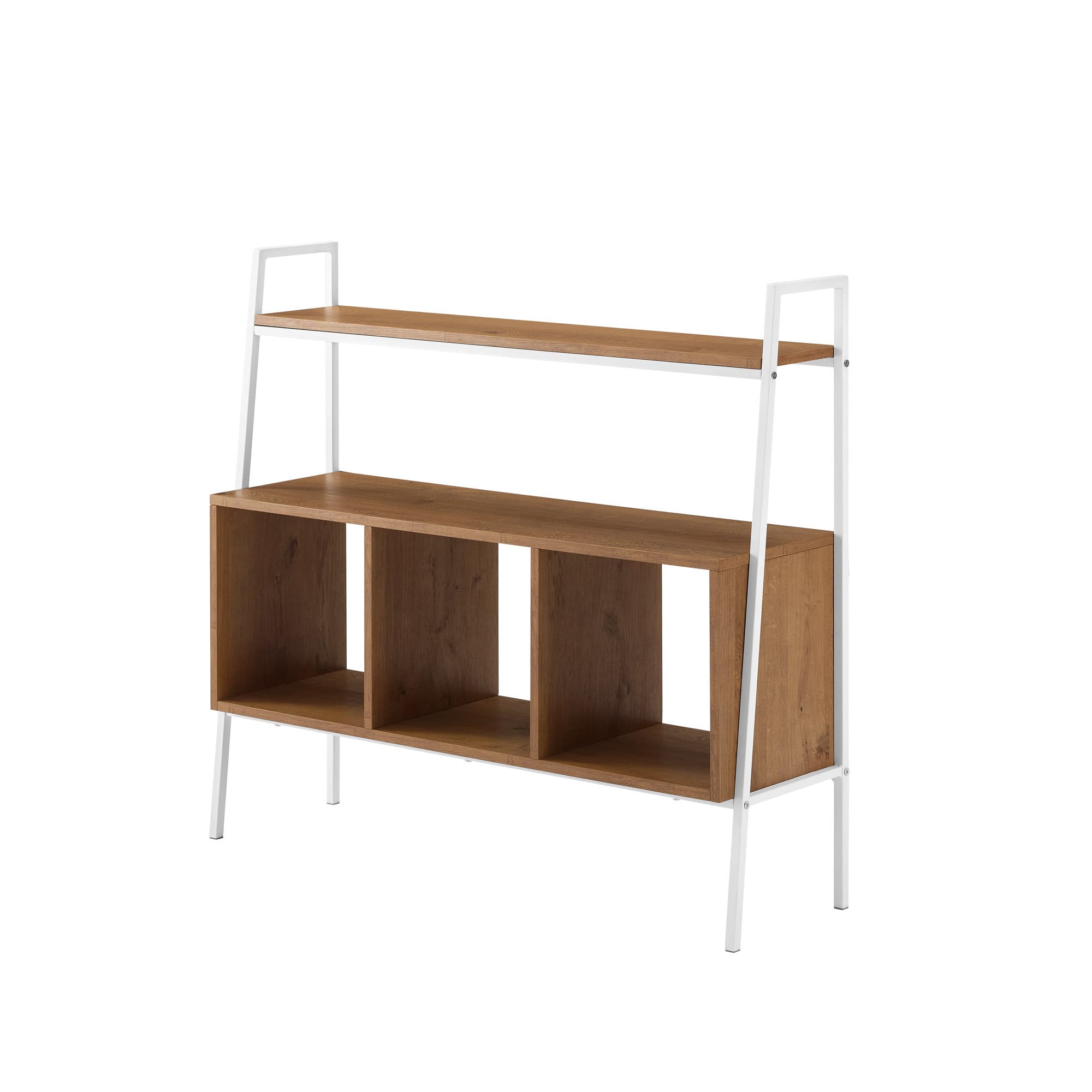 Front. Walker Edison - 36" Modern 3-Cube Storage Shelf - White.