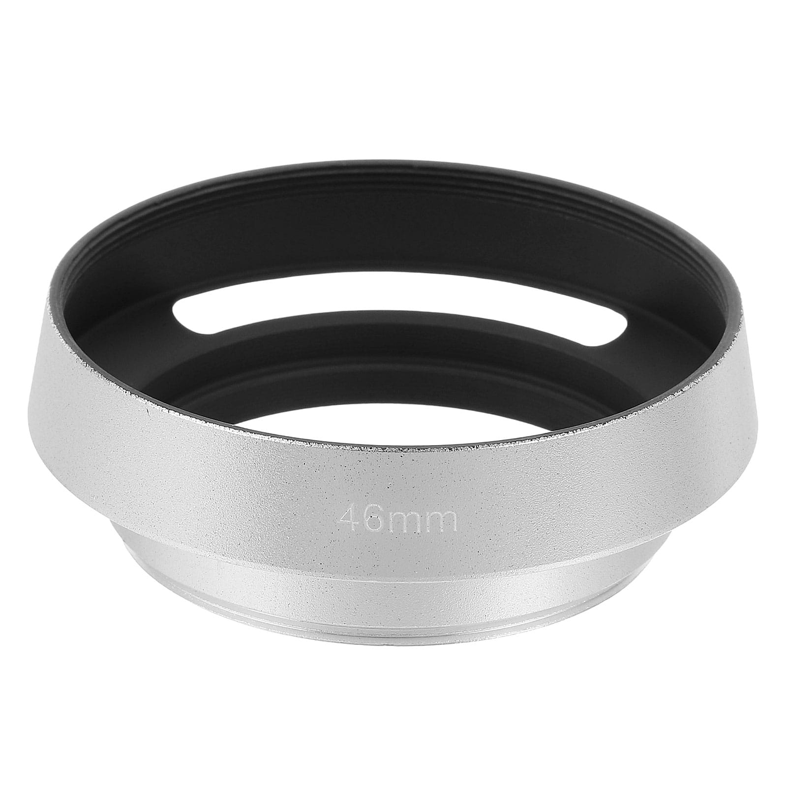 Unique Bargains - 46mm Lens Hood, Universal Metal Hollow Curved Screw-in Vented Lens Hoods for Fujifilm for Pentax - Silver