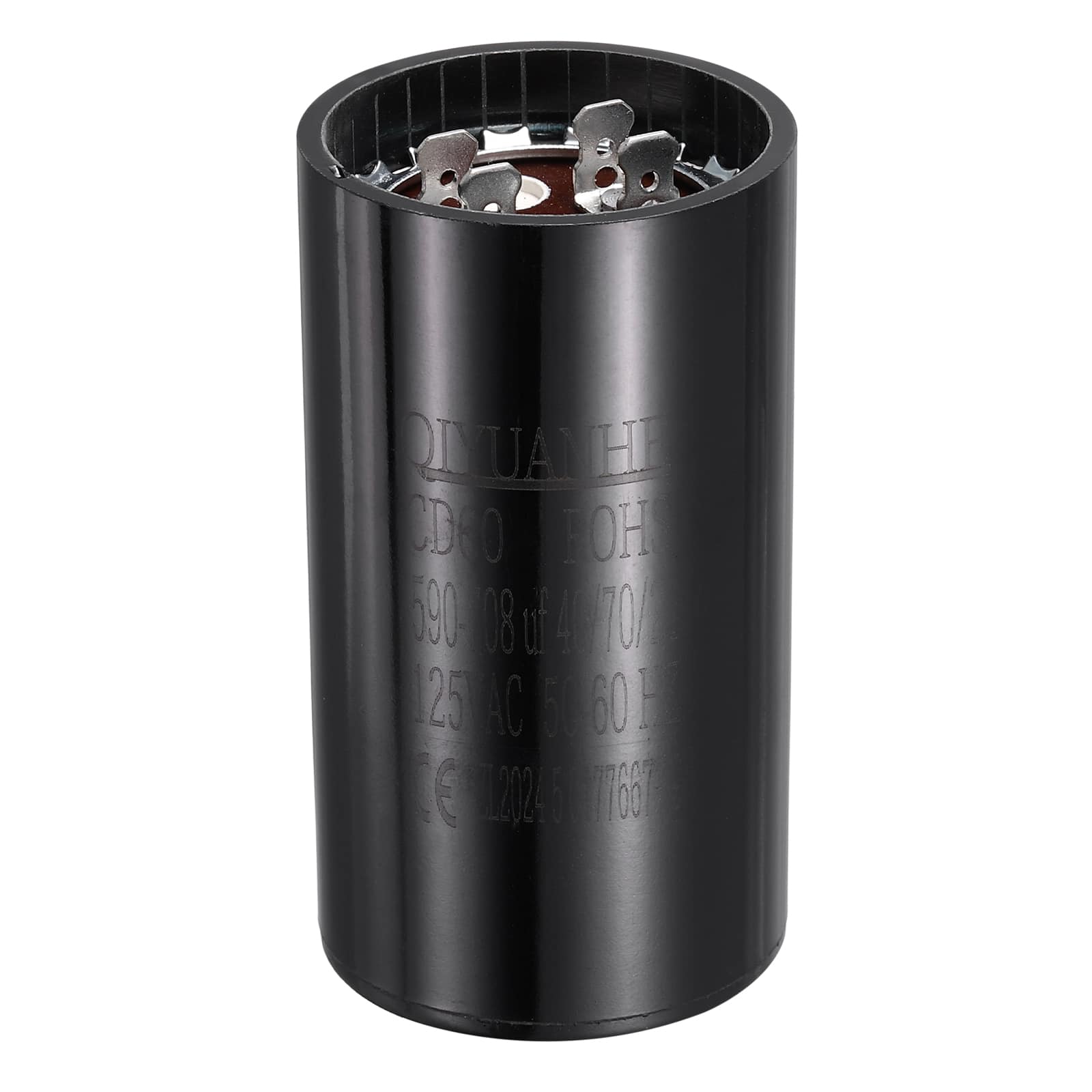 Unique Bargains - CD60 Motor Run Capacitor, 590-708uF MFD AC125V, 50-60Hz, for Electric Motor, 46x86mm - Black