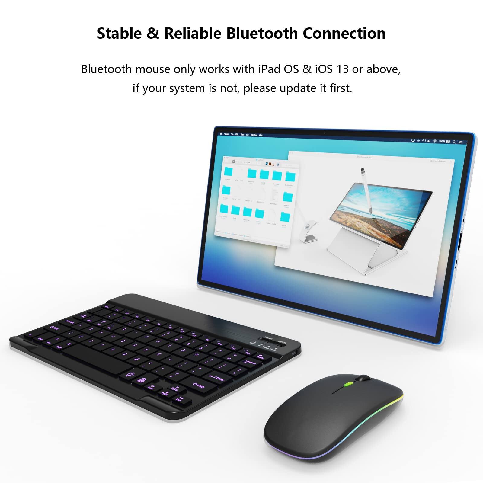 Stable & Reliable Bluetooth Connection

Bluetooth mouse only works with iPad OS & iOS 13 or above, if your system is not, please update it first.
