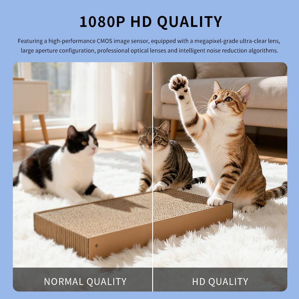1080P HD QUALITY

Featuring a high-performance CMOS image sensor, equipped with a megapixel-grade ultra-clear lens, large aperture configuration, professional optical lenses and intelligent noise reduction algorithms.

NORMAL QUALITY

HD QUALITY