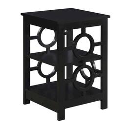 FurniFact - wooden end table with modern design and sleek finish - Black