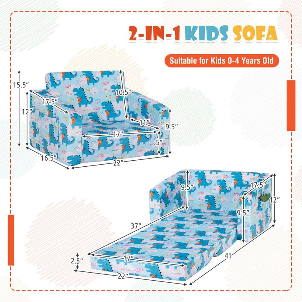 2-IN-1 KIDS SOFA  
Suitable for Kids 0-4 Years Old  

15.5"  
12"  
17.5"  
10.5"  
11"  
9.5"  
5"  
16.5"  
22"  
9.5"  
17.5"  
12"  
9.5"  
37"  
2.5"  
41"  
22"