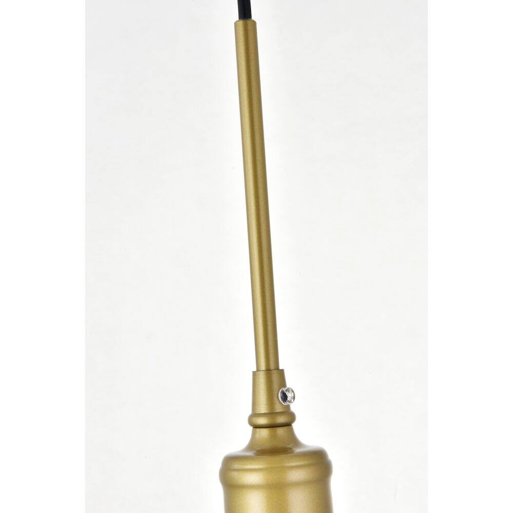 Alt View 1. Living District - Waltz 3 Light Brass Pendant - Brass And Clear.
