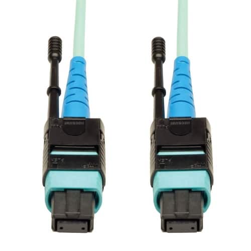 Eaton Tripp Lite Series N846-02M-24-P 100G MTP/MPO Multimode OM3 Plenum-Rated Fiber Optic Cable - 6.6-feet (2m) - Aqua