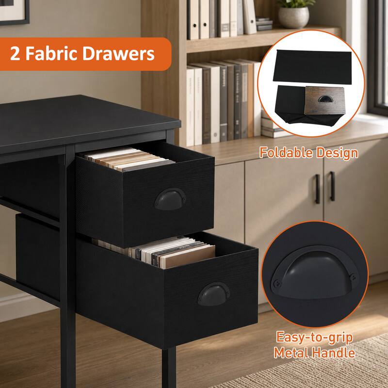 2 Fabric Drawers  
Foldable Design  
Easy-to-grip Metal Handle