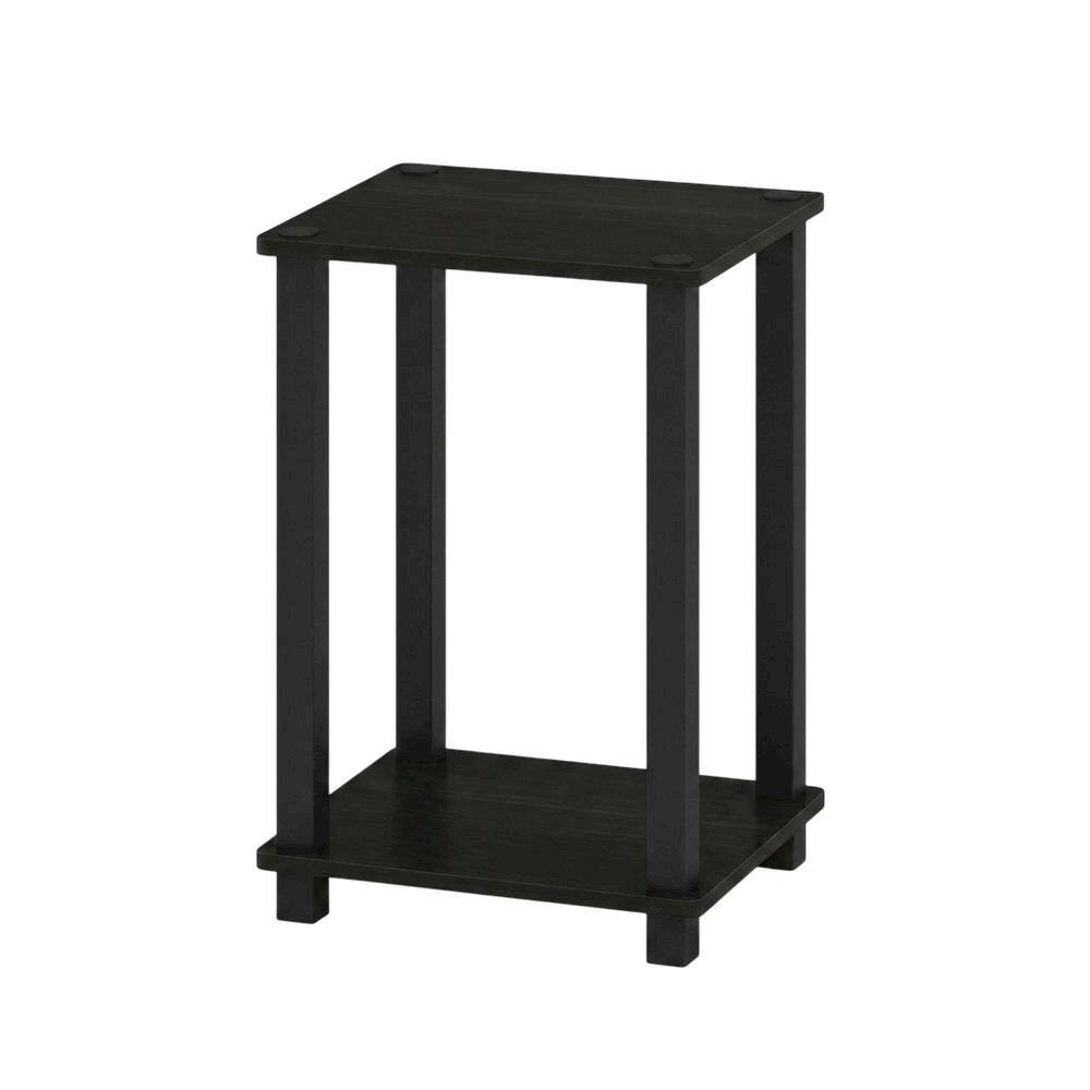 Front. FurniFact - Small Espresso/Black End Table for Compact Living Spaces - Espresso/Black.
