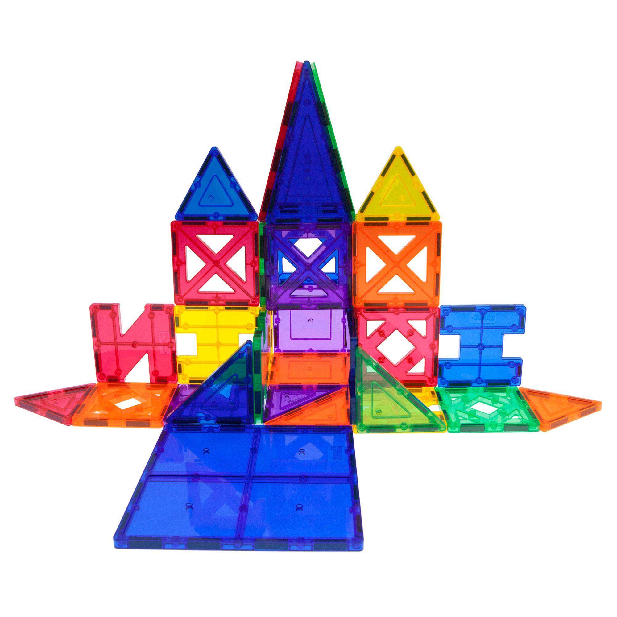 Alt View 4. PicassoTiles - PicassoTiles 33 PC Magnetic Tiles, Magnetic Building Blocks for Kids, Magnet for Kids 3+.