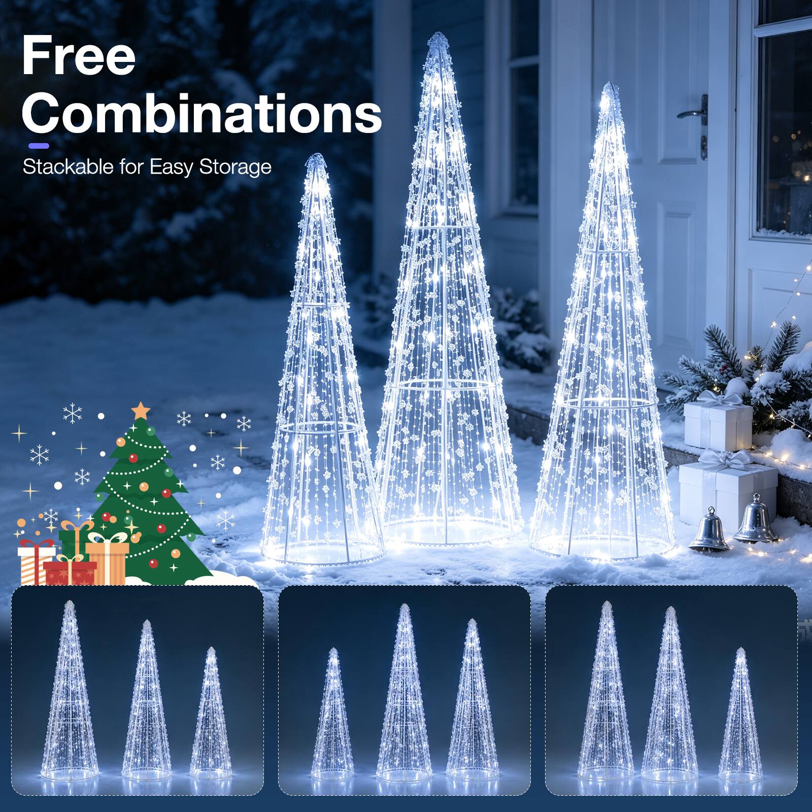Free Combinations  
Stackable for Easy Storage