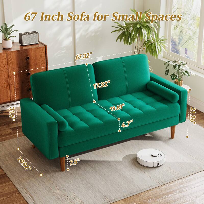 67 Inch Sofa for Small Spaces

- 67.32"
- 17.32"
- 31.5"
- 19.69"
- 4.7"
- 21.26"
- 29.92"
- 7.5"