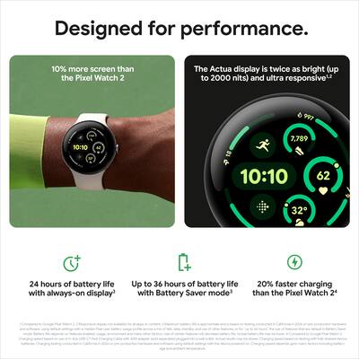 Google Pixel Watch 3 (41mm) Smartwatch with Obsidian Band LTE Google Pixel Watch 3 (41mm) Smartwatch with Obsidian Band LTE