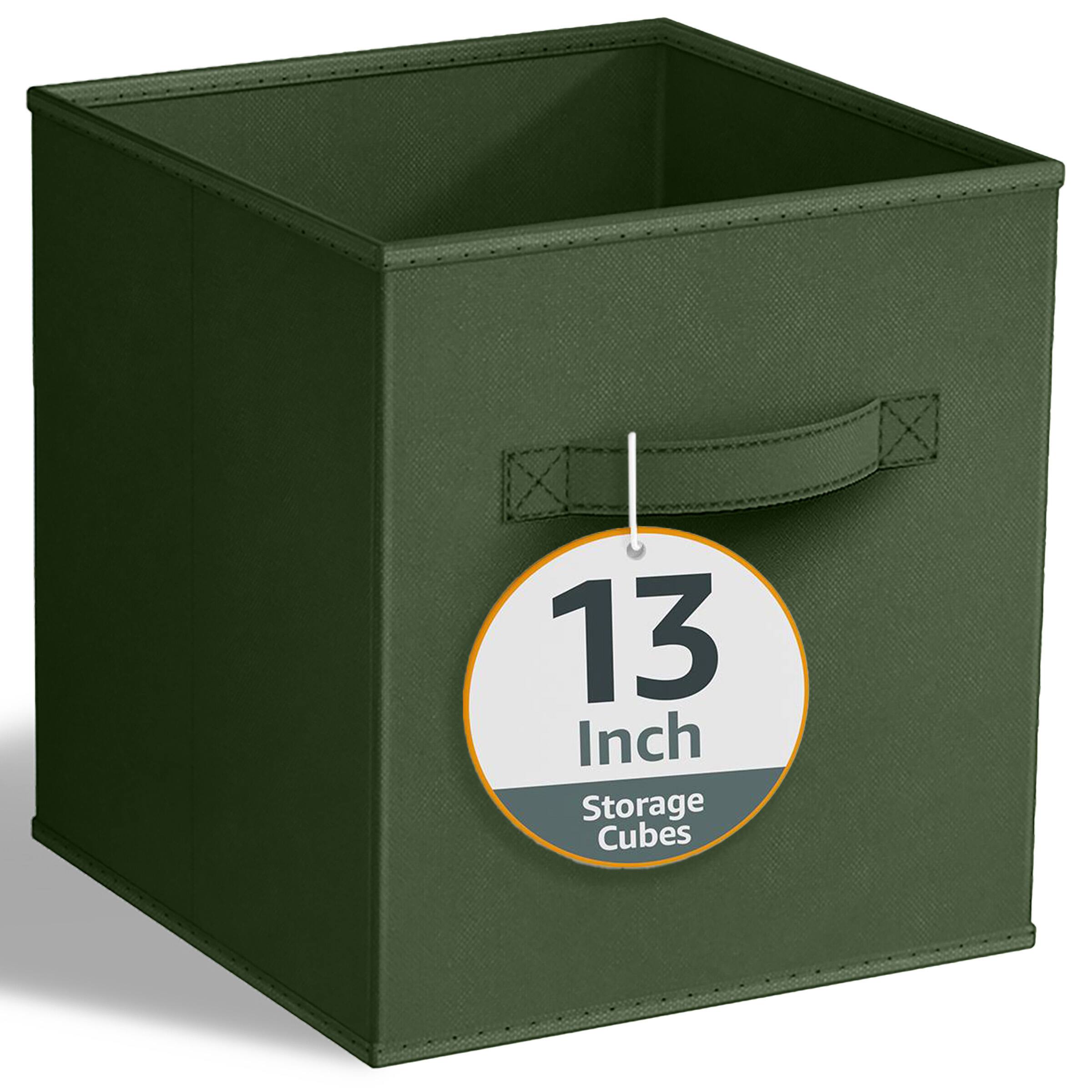 Sorbus - Large 13-Inch Foldable Storage Bin for Home, Bathroom and More, 1-Piece Cube Basket Organizer - Dark Green