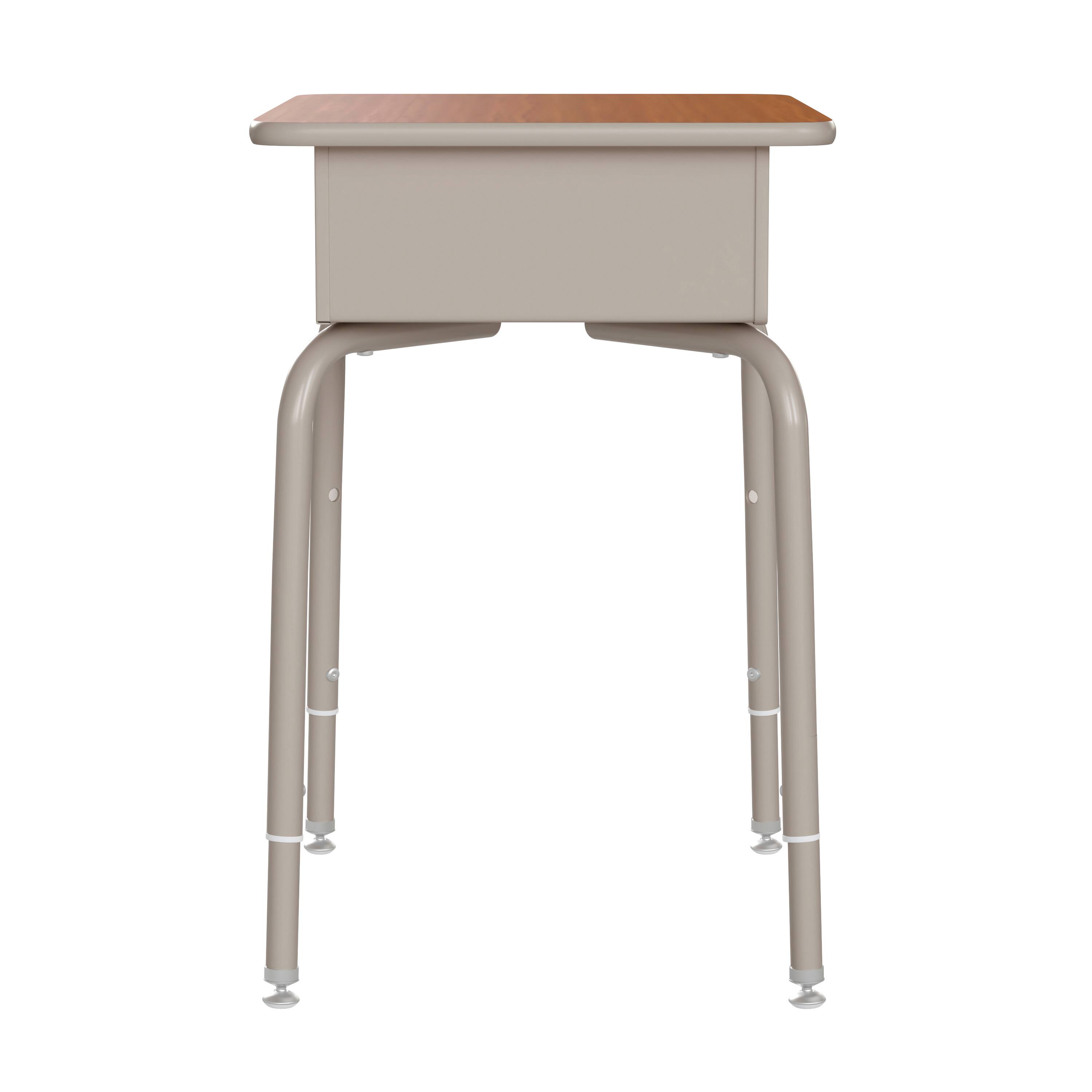Alt View 8. Emma + Oliver - Student Desk with Open Front Metal Book Box - School Desk - Walnut Top/Silver Frame.