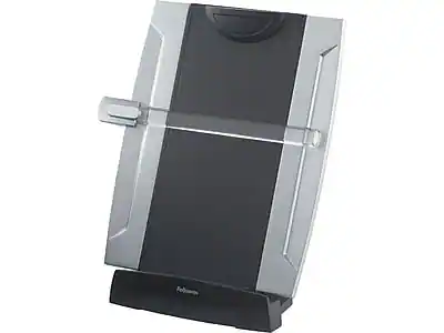 Front. Fellowes - Fellowes Office Suites Desktop Plastic Document Stand with Clip & Guide Bar, Black/Silver (8033201) - Black/Silver.