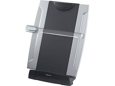 Front. Fellowes - Fellowes Office Suites Desktop Plastic Document Stand with Clip & Guide Bar, Black/Silver (8033201) - Black/Silver.