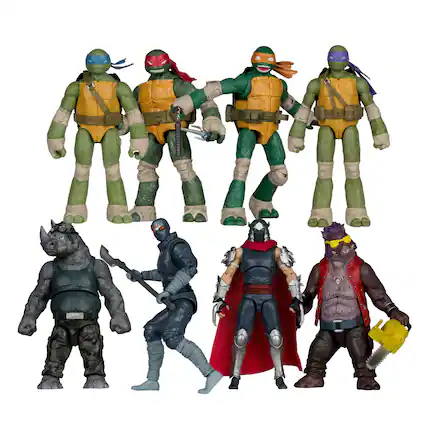Front. McFarlane Toys - McFarlane Teenage Mutant Ninja Turtles Page Punchers Figures Full-Set Bundle.