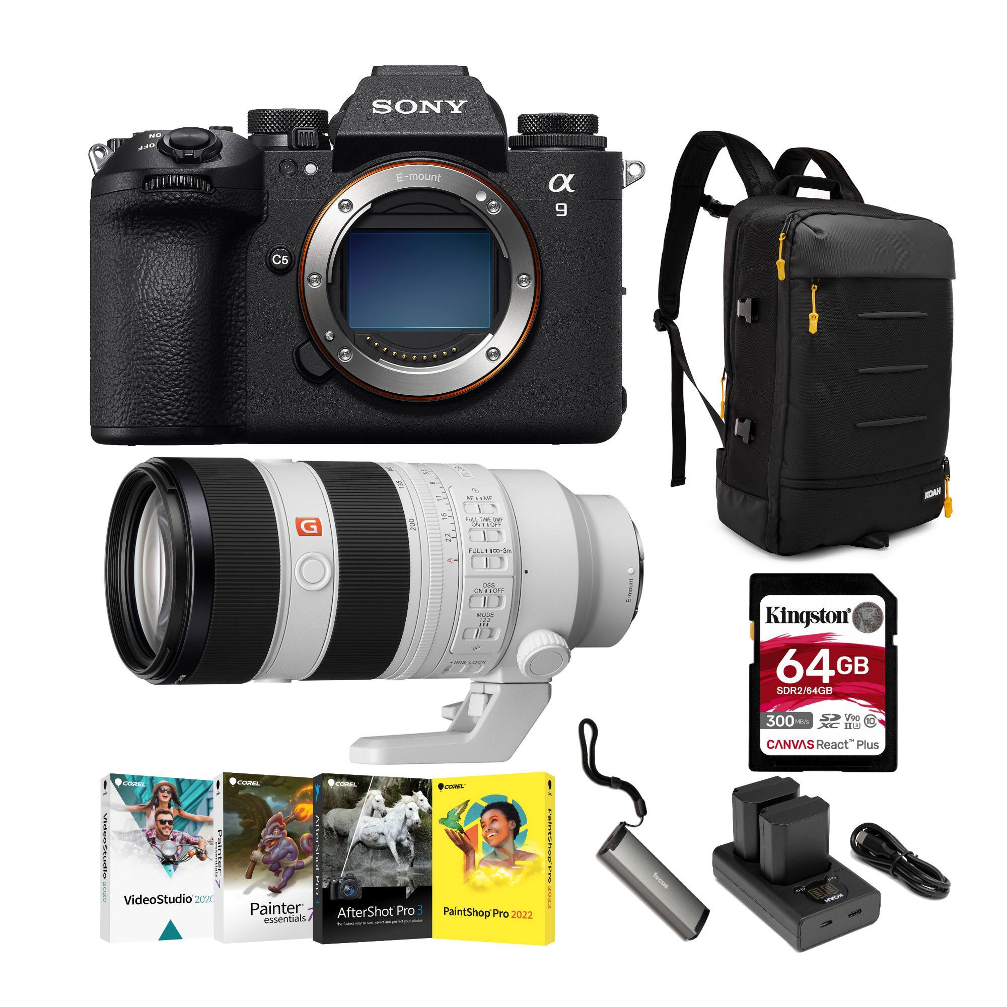 SONY E-mount  
α9  
C5  

Kingston 64GB SDR/4GB 300MB/s CANVAS React Plus  

VideoStudio 2020  
Painter essentials  
AfterShot Pro 3  
PaintShop Pro 2022