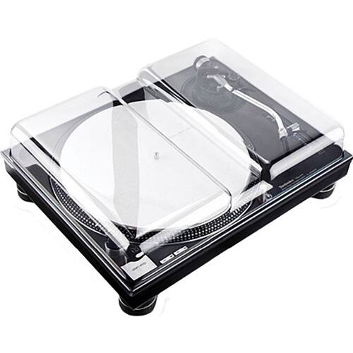 Front. Decksaver - Turntable Cover for Technics SL-Series / Pioneer DJ PLX-Series DS-PC-SL1200 - Smoked|Clear transparency.